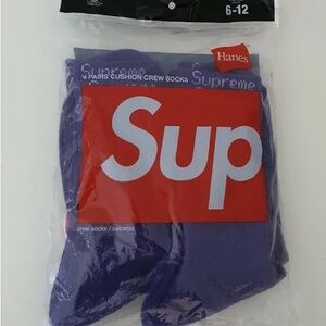 Hanes Supreme Purple Crew Socks